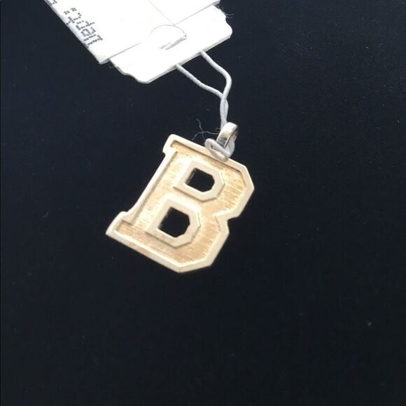 Silver and Gold Raised Edge Letter Charm (E2) - Picture 2 of 4